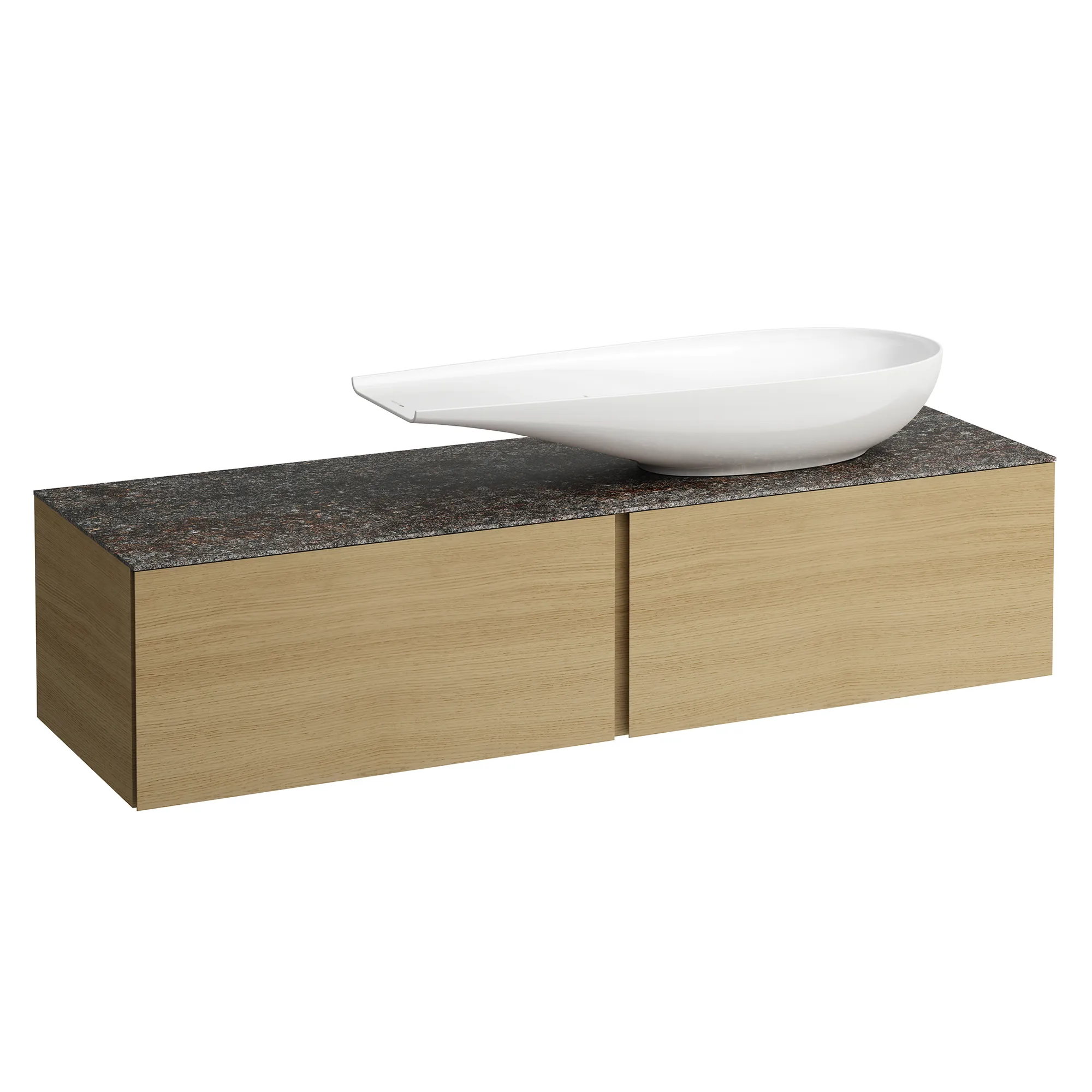 Laufen Schubladenelement „Ilbagnoalessi“ 500 × 370 × 1600 mm Eiche hell, mit Hahnlochbohrung, rechts