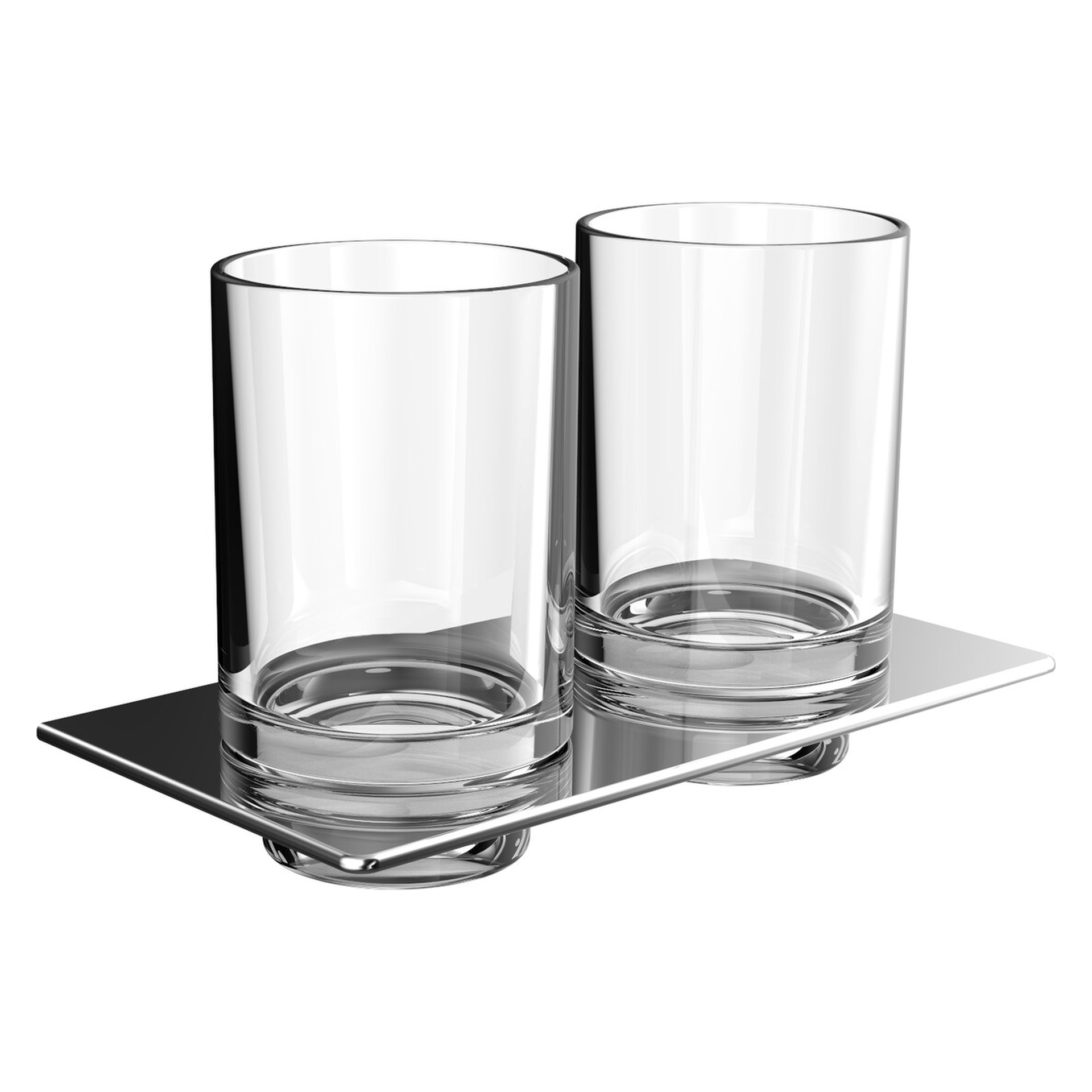 art Doppelglashalter Glasteil klar, chrom