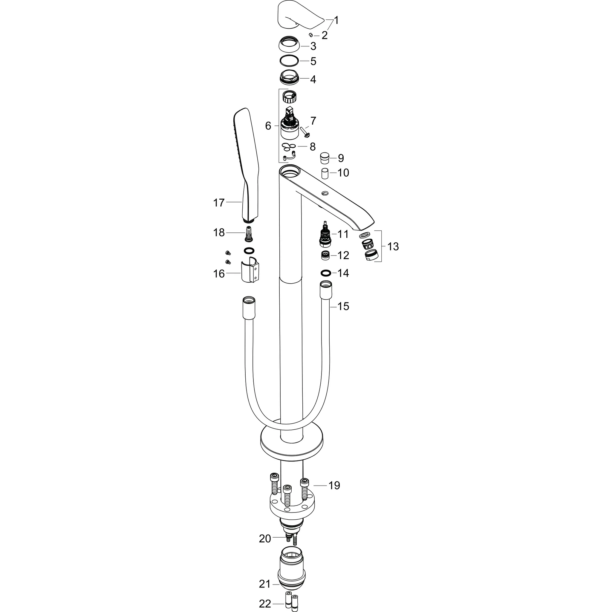 Wannenmischer Metris Fertigset zur Bodenmontage chrom Wannenmischer Metris Fertigset zur Bodenmontage chrom