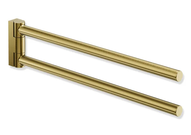 HEWI Handtuchhalter System 162, PVD-beschichtet, gold gebürstet, Länge 331 mm, Durchmesser Haltearme 15 mm