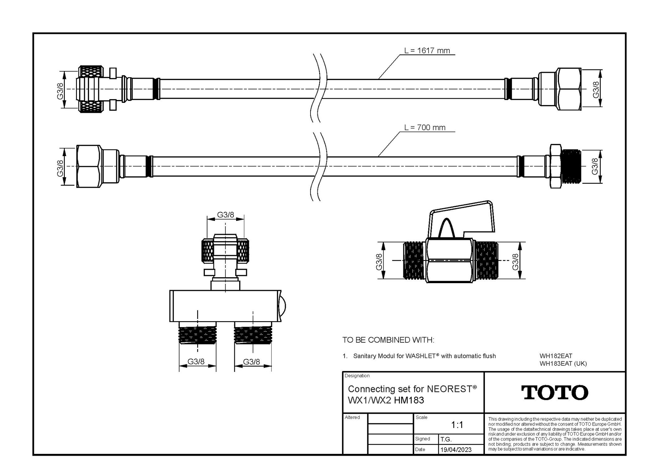 Toto Anschlussset „NEOREST®“ Toto Anschlussset „NEOREST®“