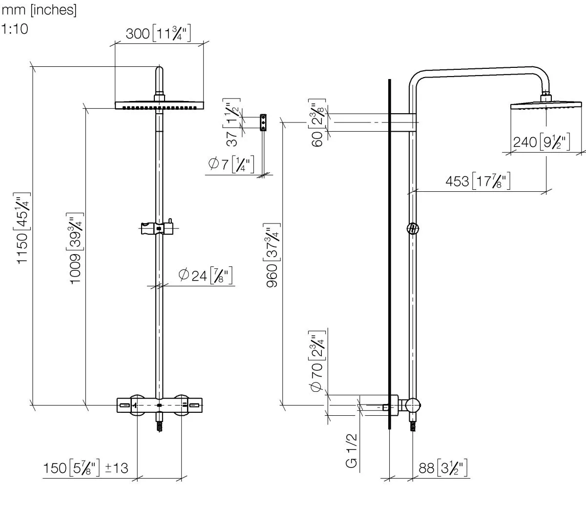 Dornbracht Shower Pipe mit Brause-Thermostat ohne Handbrause FlowReduce Chrom Dornbracht Shower Pipe mit Brause-Thermostat ohne Handbrause FlowReduce Chrom