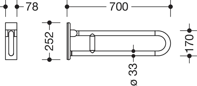 HEWI Stützklappgriff mobil „Serie 801“ HEWI Stützklappgriff mobil „Serie 801“