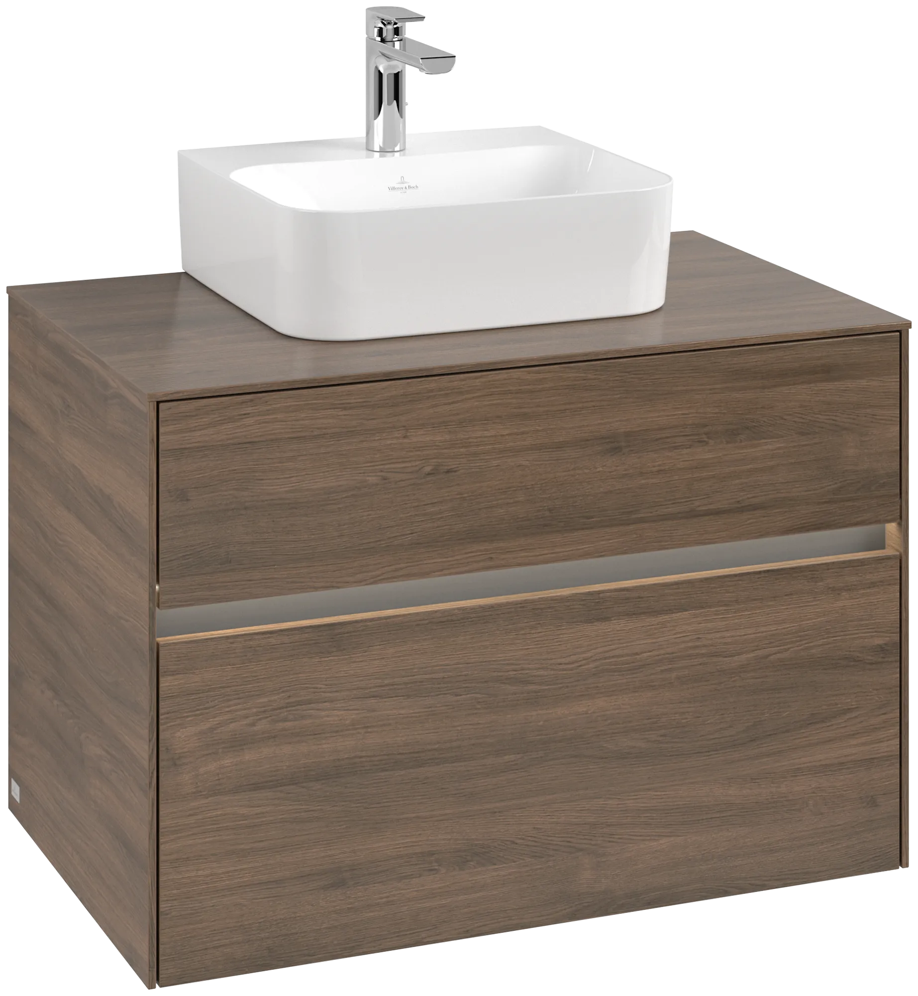 Villeroy & Boch Waschtischunterschrank „Collaro“ 800 × 548 × 500 mm Arizona Oak, mit Beleuchtung, für Becken mittig Villeroy & Boch Waschtischunterschrank „Collaro“ 800 × 548 × 500 mm Arizona Oak, mit Beleuchtung, für Becken mittig