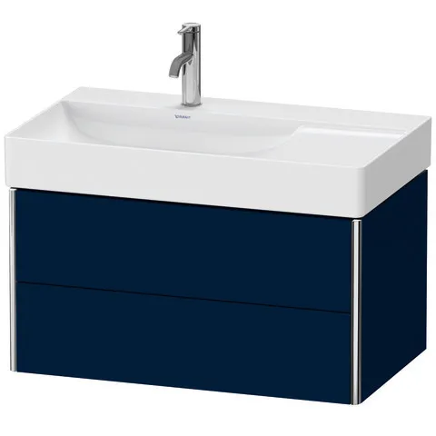 Duravit Waschtischunterschrank wandhängend „XSquare“ 78,4 × 39,7 × 46 cm Nachtblau Seidenmatt