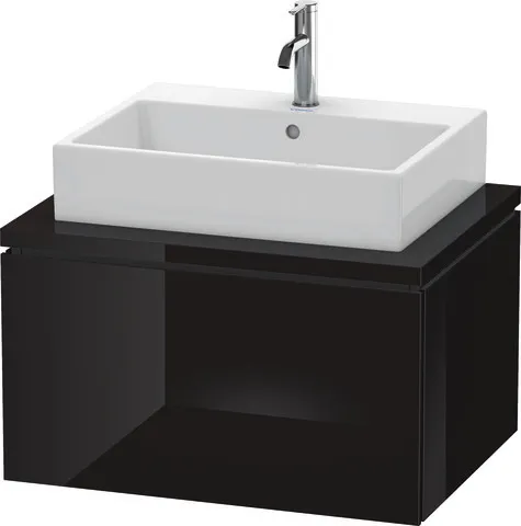 Duravit Waschtischunterschrank wandhängend „L-Cube“ 72 × 40 × 54,7 cm Schwarz Hochglanz