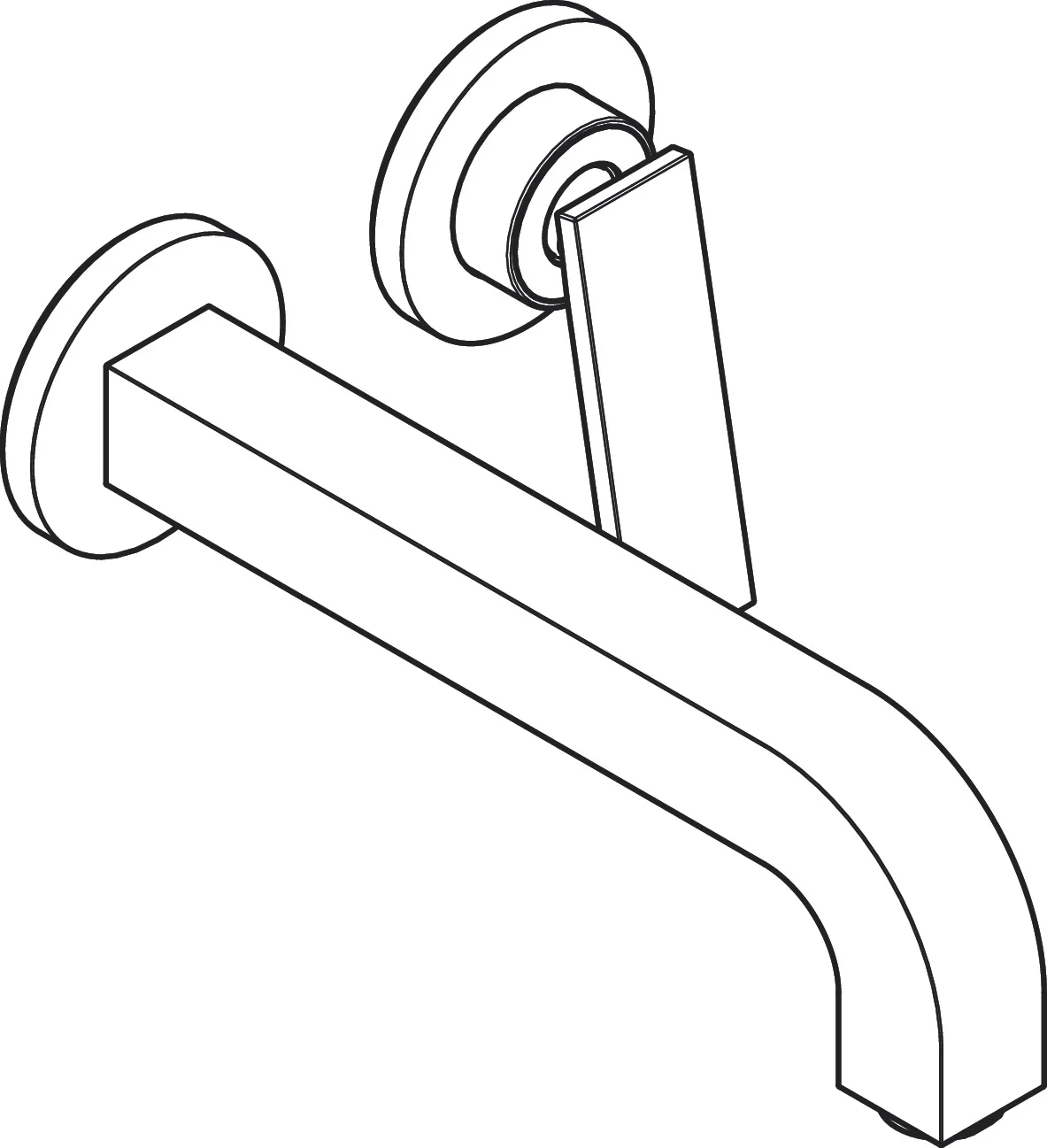 Hansgrohe AXOR Citterio Einhebel-Waschtischmischer Unterputz, Chrom, Ausladung 220 mm, Hebelgriff, Normalstrahl