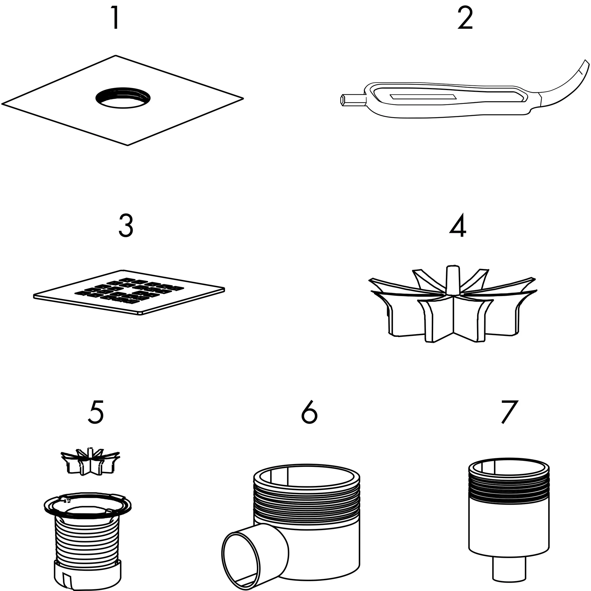 Hansgrohe RainDrain Point Komplettset Punktab. 100x100mm Edelstahl gebürstet Hansgrohe RainDrain Point Komplettset Punktab. 100x100mm Edelstahl gebürstet