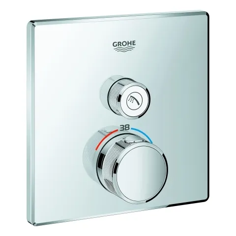 Thermostat Grohtherm SmartControl 29123, mit einem Absperrventil, Fertigmontageset für Rapido SmartBox, Wandrosette eckig, chrom Thermostat Grohtherm SmartControl 29123, mit einem Absperrventil, Fertigmontageset für Rapido SmartBox, Wandrosette eckig, chrom