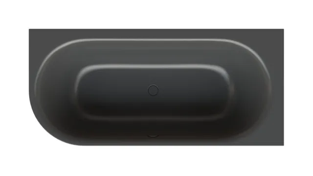 Bette BetteSilhouette Badewanne Eck Lux Oval V, 1850x850x450 mm, Raven, glasierter Titan-Stahl, 2-Sitzer, Schürzenwanne