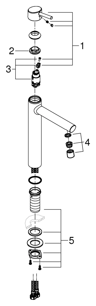 Einhand-Waschtischbatterie Concetto 23920_1, XL-Size, Einlochmontage, für freistehende Waschschüsseln, glatter Körper, chrom