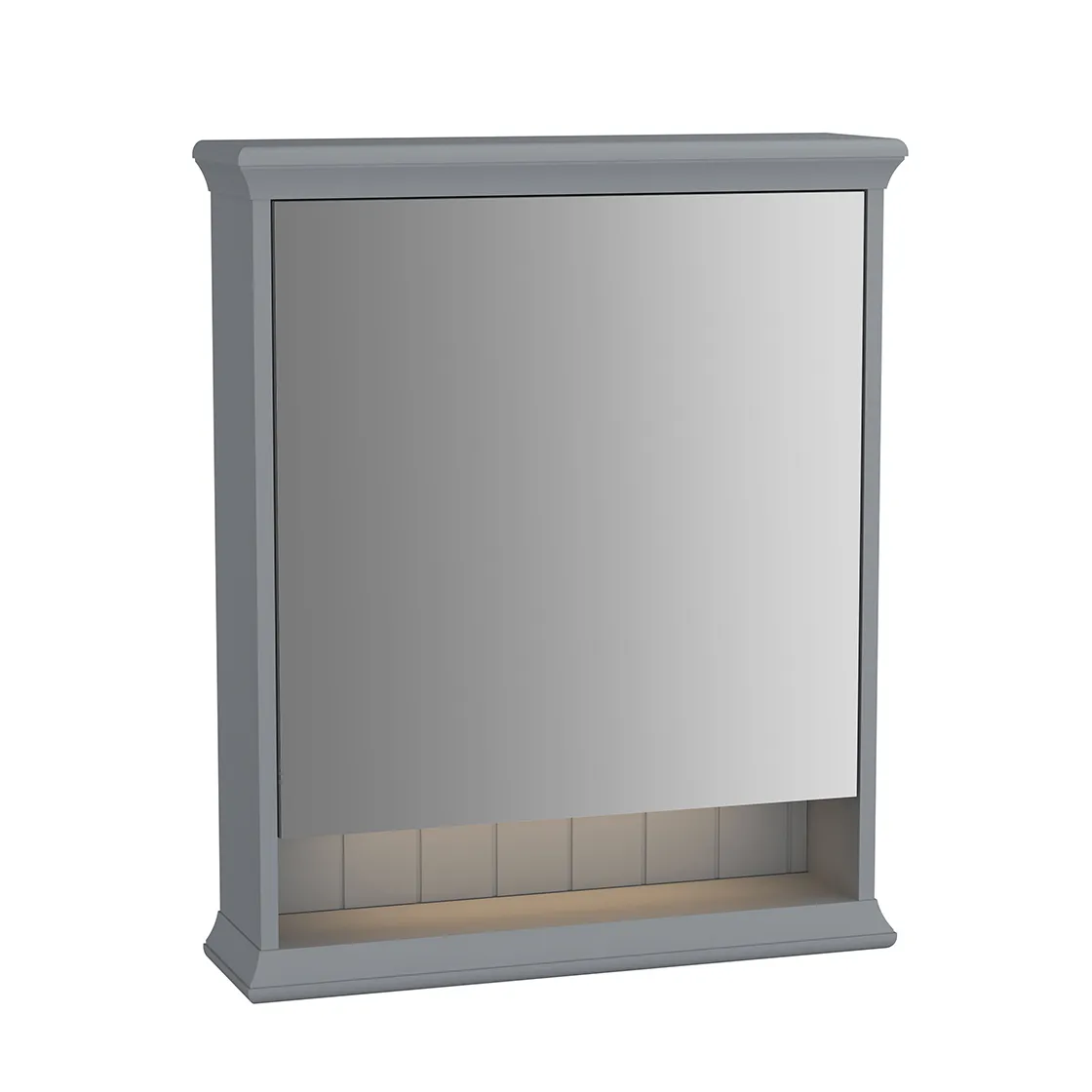 VitrA Valarte LED-Spiegelschrank 63 cm 1 Tür Türanschlag rechts Grau Matt