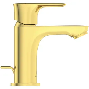 Ideal Standard Waschtischarmatur Connect Air Piccolo BlueStart Ausladung 90mm mit Ablaufgarnitur Brushed Gold
