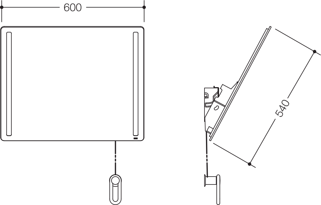 HEWI Kippspiegel „Serie 801“ 60 × 54 cm in Koralle