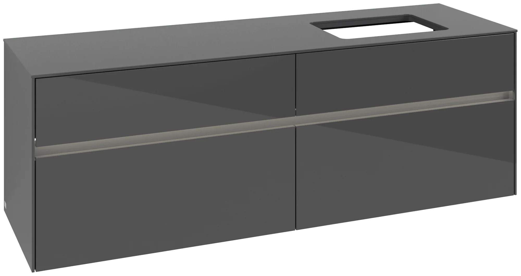 Villeroy & Boch Collaro Waschbeckenunterschrank C122B0, 1600x548x500mm, Glossy Grey