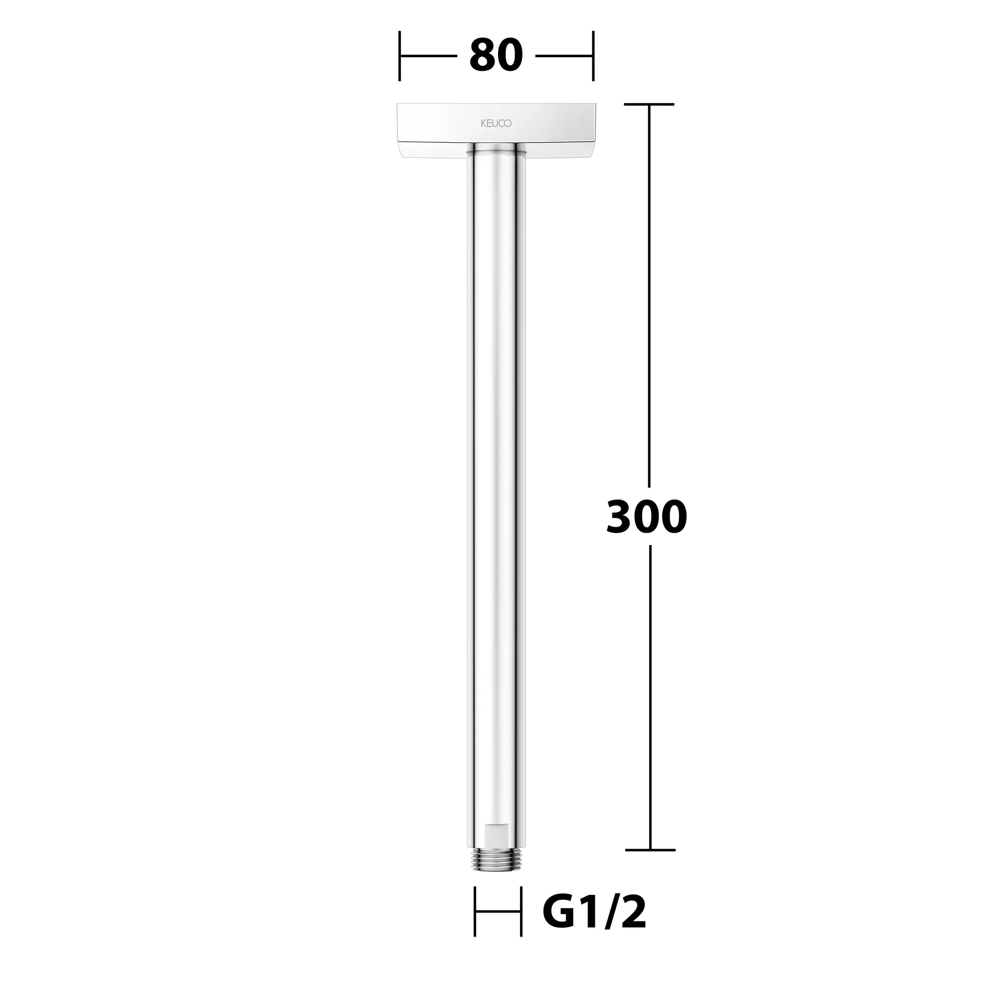 Edition 300 53089010302 Brausearm Deckenanschluß eckig 300 mm verchromt Edition 300 53089010302 Brausearm Deckenanschluß eckig 300 mm verchromt