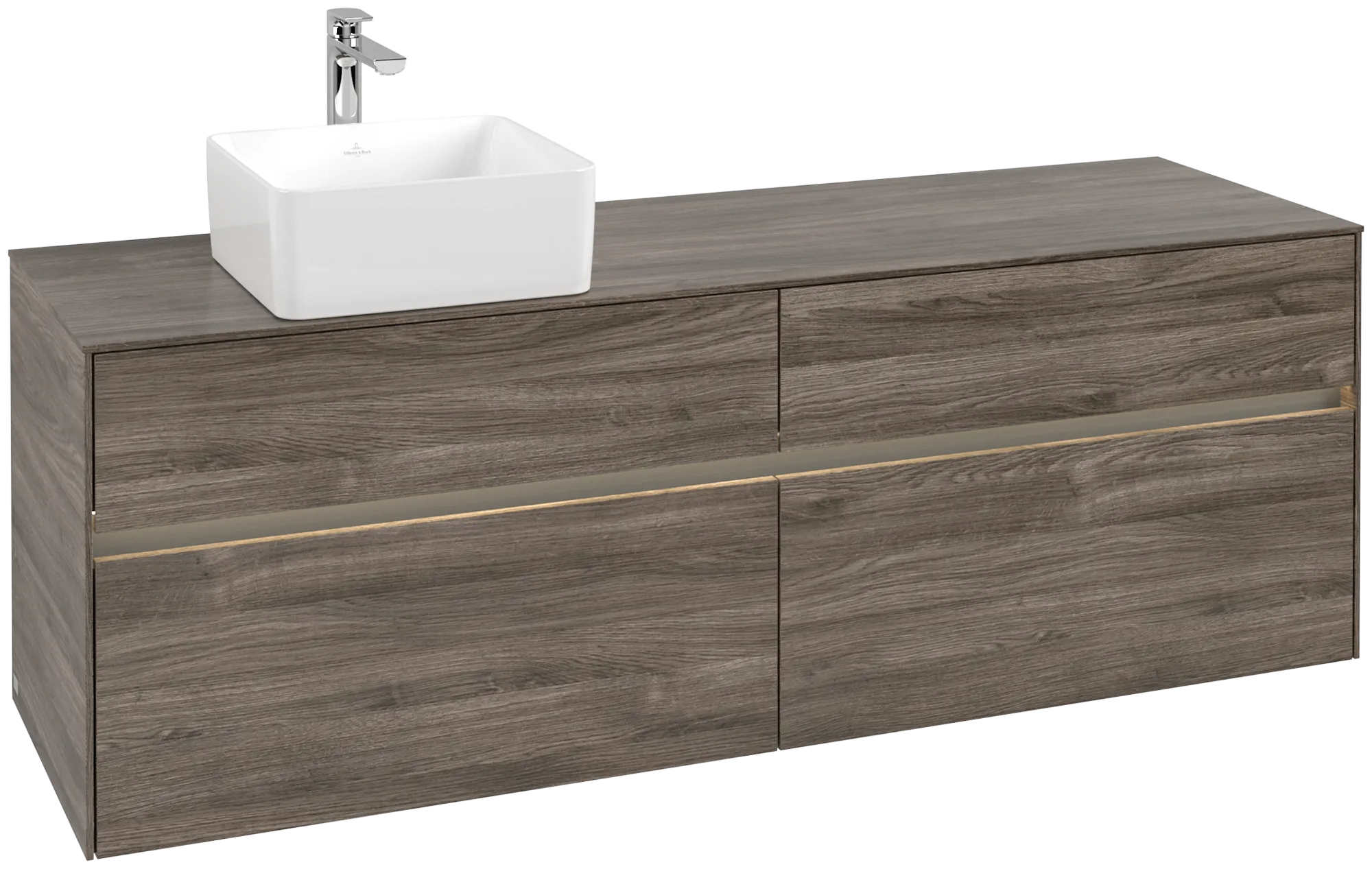 Villeroy & Boch Collaro Waschbeckenunterschrank C050B0, 1600x548x500mm, links, mit Beleuchtung