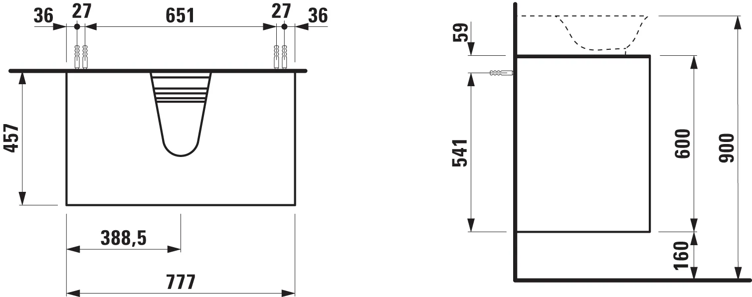 Laufen THE NEW CLASSIC Waschtischunterbau 457x777x600, verkehrsgrau Laufen THE NEW CLASSIC Waschtischunterbau 457x777x600, verkehrsgrau