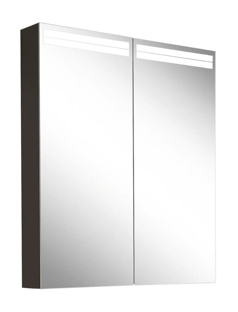 Schneider Spiegelschrank „ARANGA TW“ 695 × 700 × 120 mm in schwarz matt mit Spiegel-Rückwand