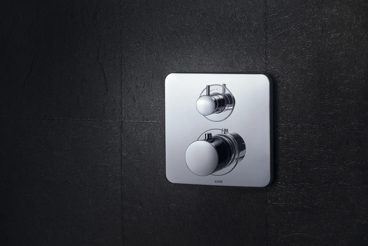 Hansgrohe AXOR Citterio M Thermostat Unterputz-Set, Chrom, 2 Verbraucher, max. Durchfluss 29 l/min, einstellbare Temperaturbegrenzung, mit Schalldämpfer