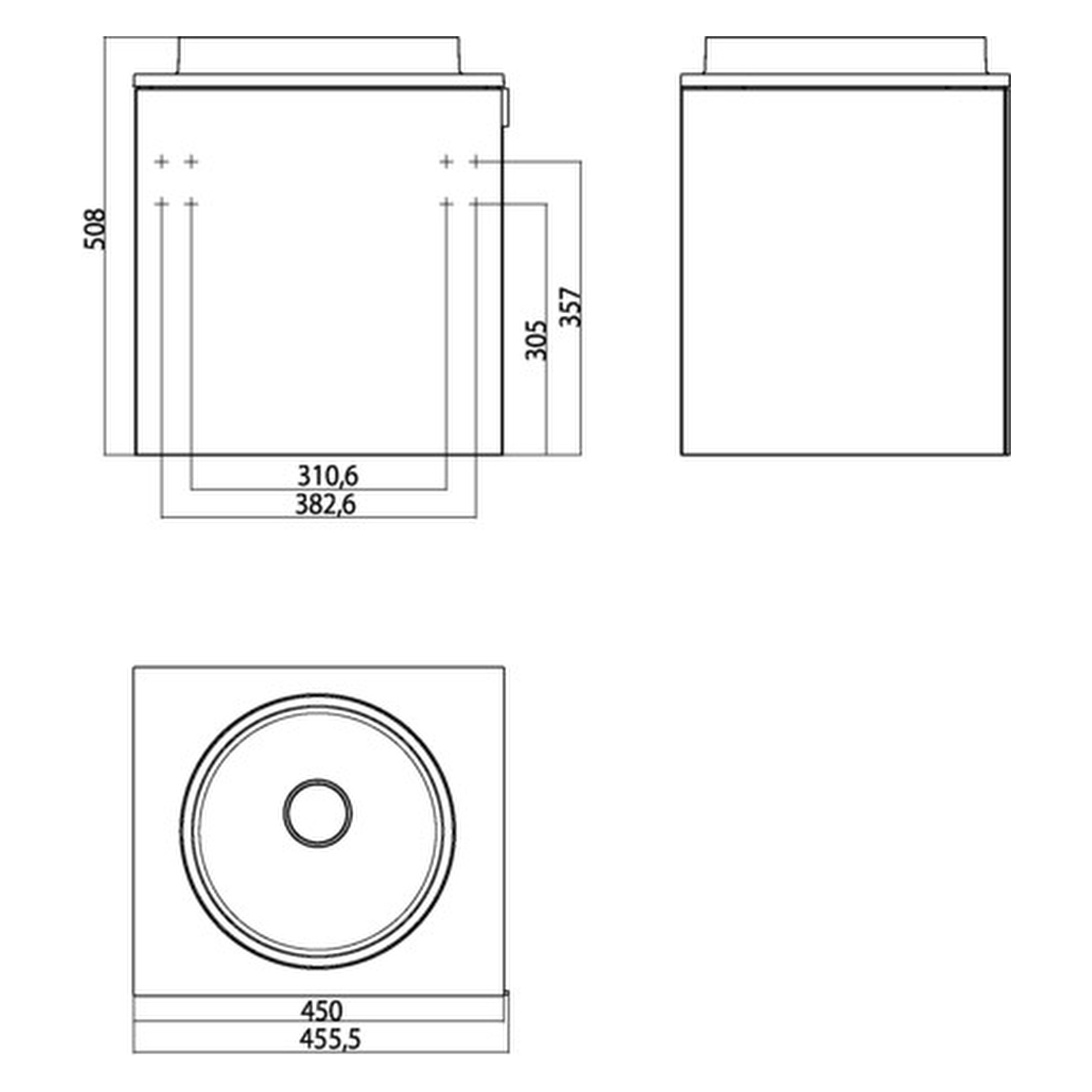 emco Waschtischunterschrank „evo“ 45,5 × 50,8 × 40 cm schwarz 