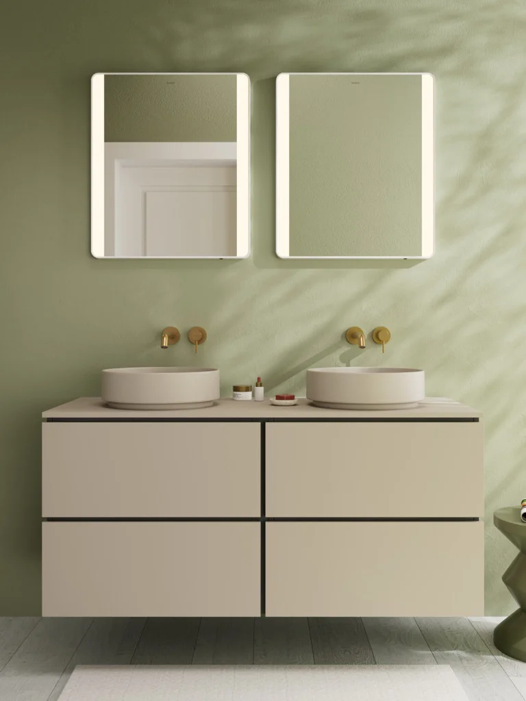 Hansgrohe Aufsatzwaschtisch Xuniva Evo S, Sandbeige Matt, 400x400x120 mm, Beckeninnenhöhe 65 mm