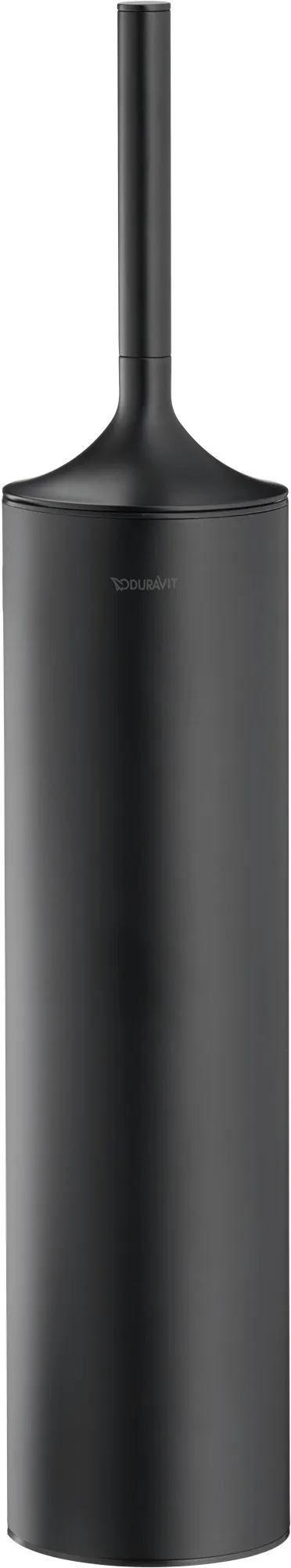 Duravit Toilettenbürstengarnitur bodenstehend „Starck T“ 8 × 43,2 cm in schwarz matt, Befestigung sichtbar Duravit Toilettenbürstengarnitur bodenstehend „Starck T“ 8 × 43,2 cm in schwarz matt, Befestigung sichtbar