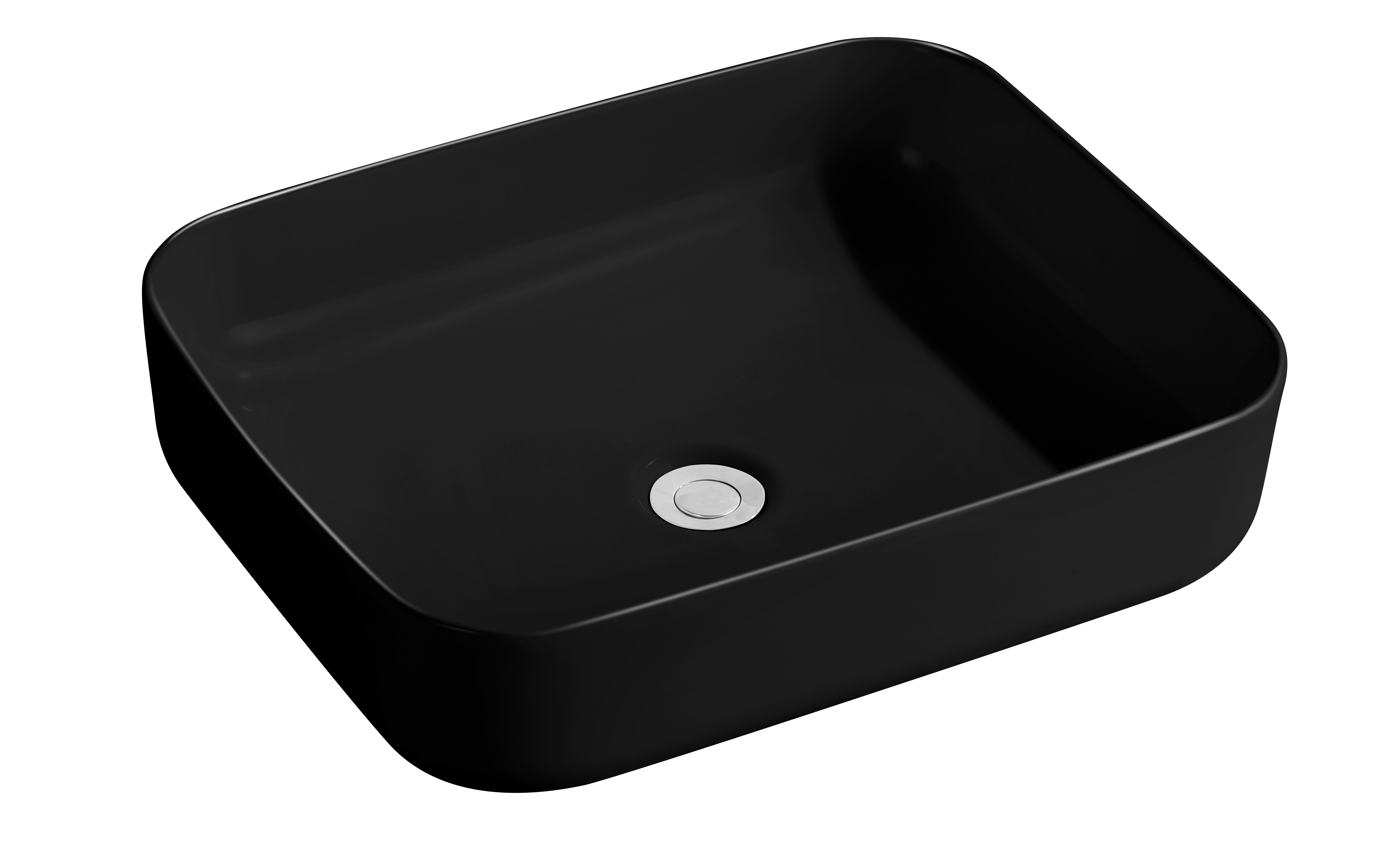 Aufsatzwaschtisch AqvaCeramica "SlimRim" - 500 × 385 mm - Höhe 135 mm - ohne Überlauf - mattschwarz Aufsatzwaschtisch AqvaCeramica "SlimRim" - 500 × 385 mm - Höhe 135 mm - ohne Überlauf - mattschwarz