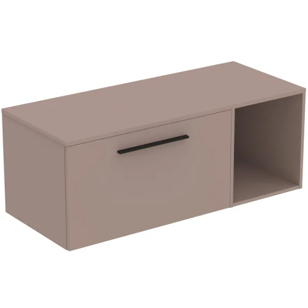Möbel-Set 120cm i.life B 1 Auszug 1 offenes Fach Griff Schwarz Weiß matt Möbel-Set 120cm i.life B 1 Auszug 1 offenes Fach Griff Schwarz Weiß matt