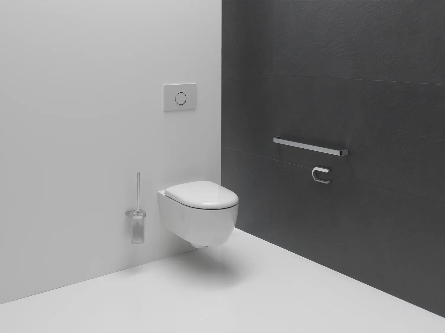 HEWI WC-Bürstengarnitur System 800, chrom, Glas Kristall satiniert HEWI WC-Bürstengarnitur System 800, chrom, Glas Kristall satiniert