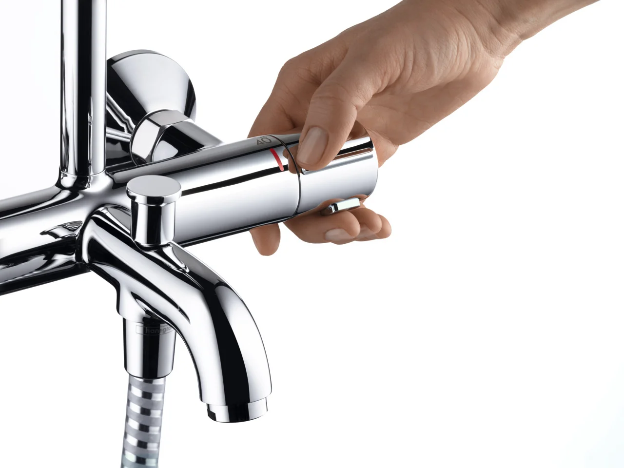 Hansgrohe Vernis Shape Showerpipe 230 1jet mit Wannenthermostat, Chrom Hansgrohe Vernis Shape Showerpipe 230 1jet mit Wannenthermostat, Chrom