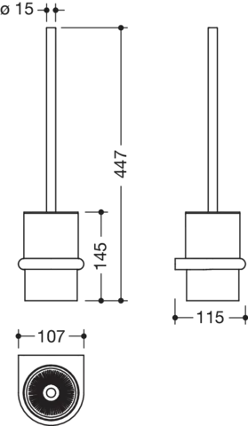 WC-Bürstengarnitur, Edelstahl, PVD beschichtet, zur Wandmontage, in Farbe CK (Messing glänzend) WC-Bürstengarnitur, Edelstahl, PVD beschichtet, zur Wandmontage, in Farbe CK (Messing glänzend)