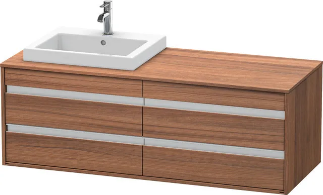 Duravit Waschtischunterschrank wandhängend „Ketho“ 140 × 49,6 × 55 cm Nussbaum Natur Duravit Waschtischunterschrank wandhängend „Ketho“ 140 × 49,6 × 55 cm Nussbaum Natur