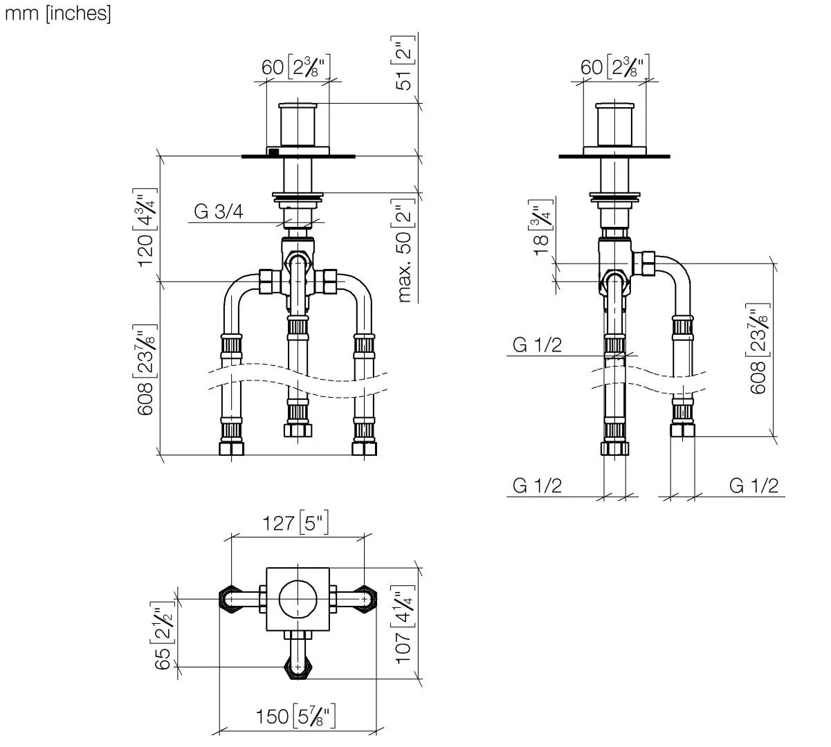 Dornbracht Zweiwege-Umstellung für Wannenrand- bzw. Fliesenrandmontage - Chrom Dornbracht Zweiwege-Umstellung für Wannenrand- bzw. Fliesenrandmontage - Chrom