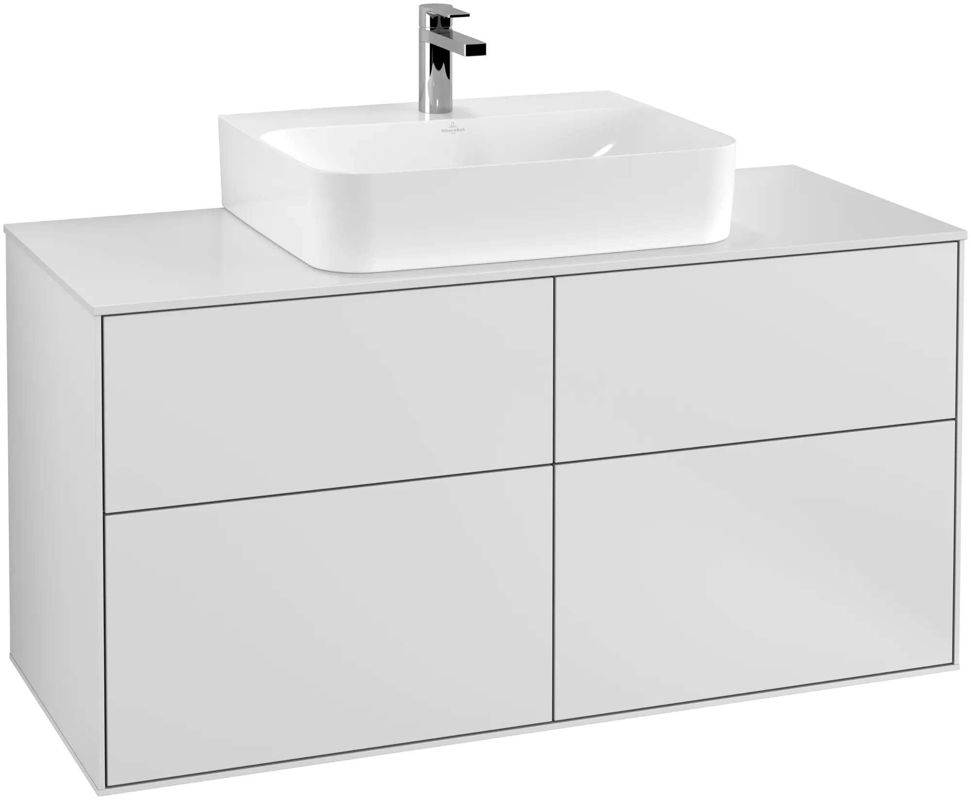 Villeroy & Boch Waschtischunterschrank „Finion“ für Schrankwaschtisch 1200 × 603 × 501 mm White Matt Lacquer, für Becken mittig Villeroy & Boch Waschtischunterschrank „Finion“ für Schrankwaschtisch 1200 × 603 × 501 mm White Matt Lacquer, für Becken mittig