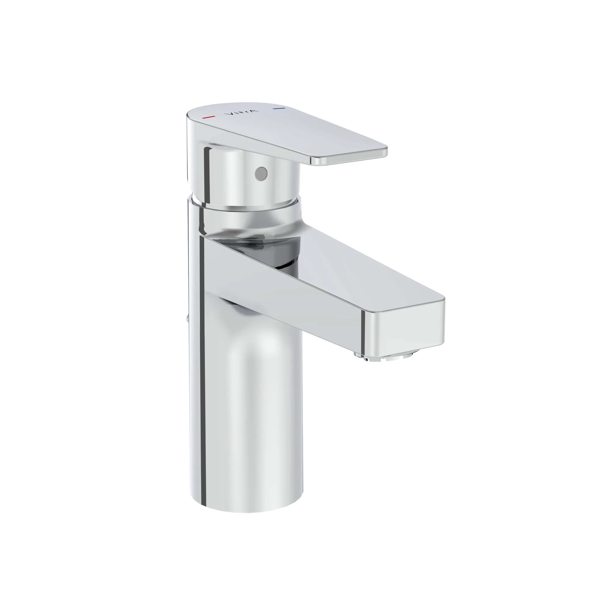 VitrA Flow Square Einhebel-Waschtischmischer mit Ablaufgarnitur Niederdruck, Chrom