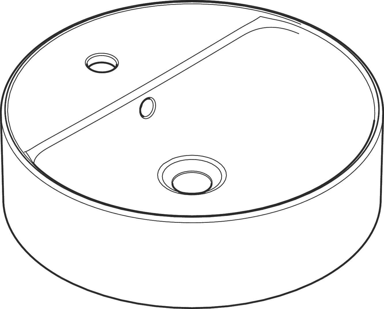 Xuniva S Aufsatzwaschtisch 450/450 mit Hahnloch und Überlauf Weiß