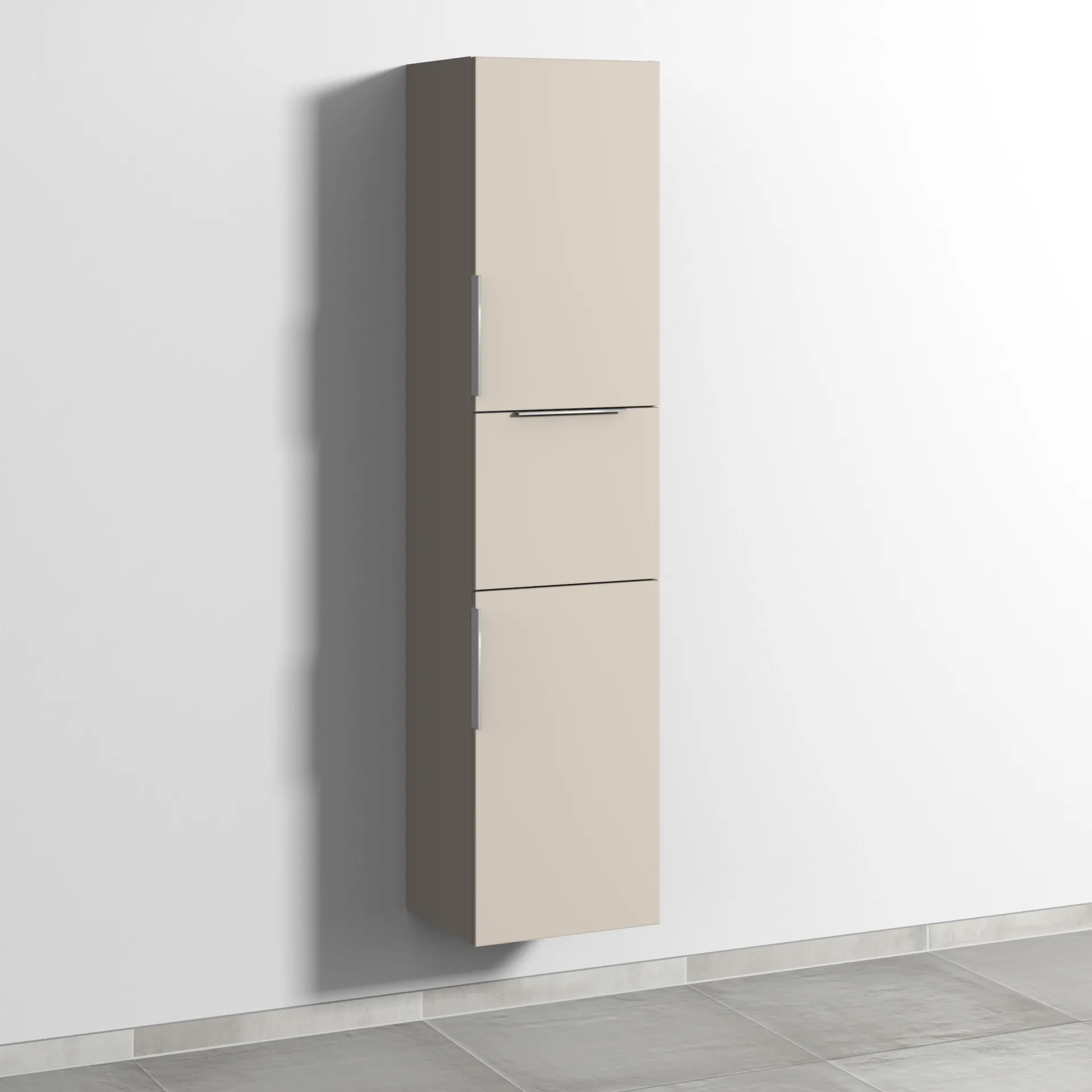 Sanipa Hochschrank „3way“ 400 × 1700 × 345 mm Anschlag rechts, in Kaschmir (matt), Anschlag rechts