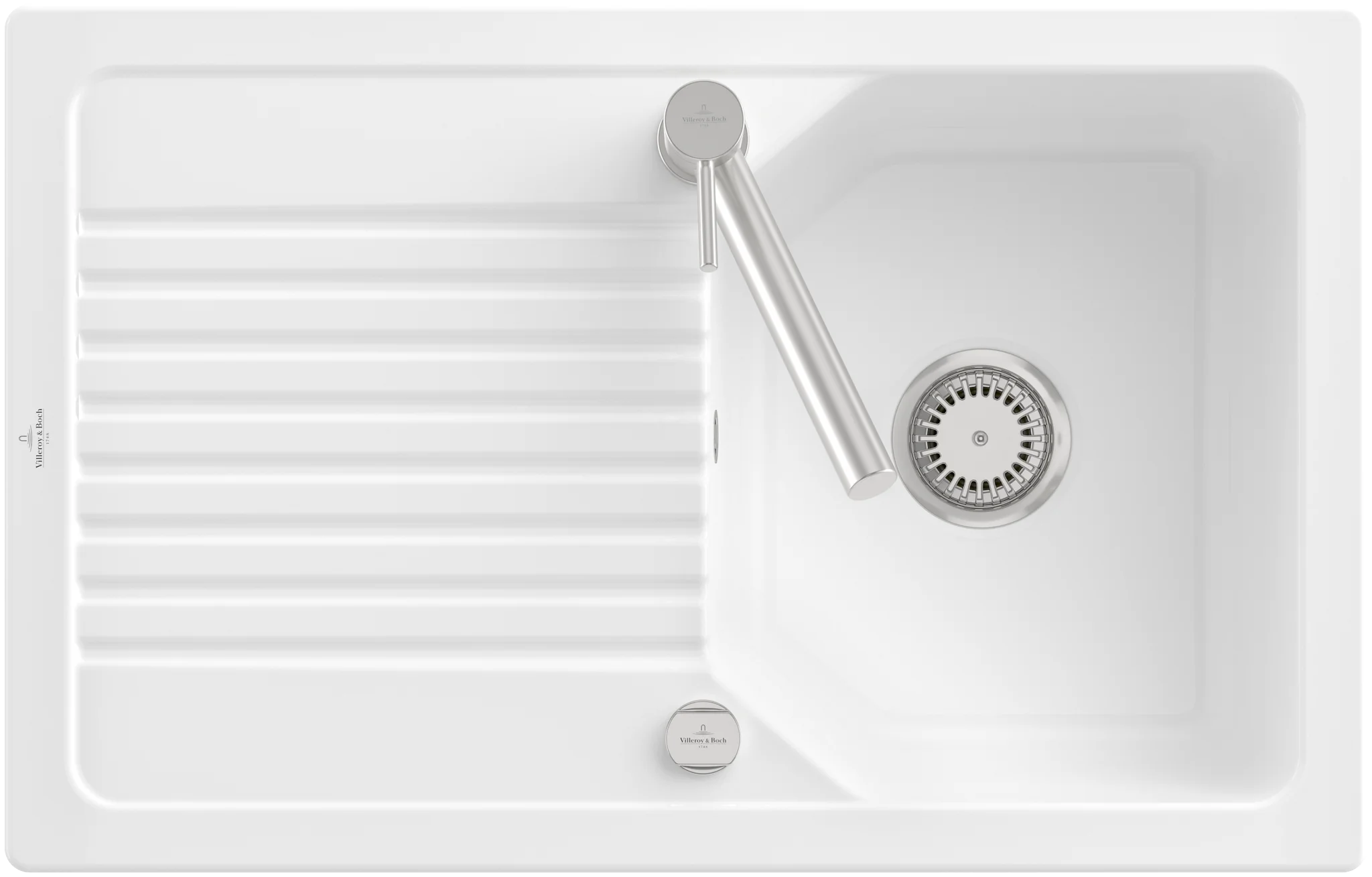 Villeroy & Boch Linara 45 Einbauspüle 338400, 800 x 510 mm, reversibel, TitanCeram, Snow White CeramicPlus Villeroy & Boch Linara 45 Einbauspüle 338400, 800 x 510 mm, reversibel, TitanCeram, Snow White CeramicPlus