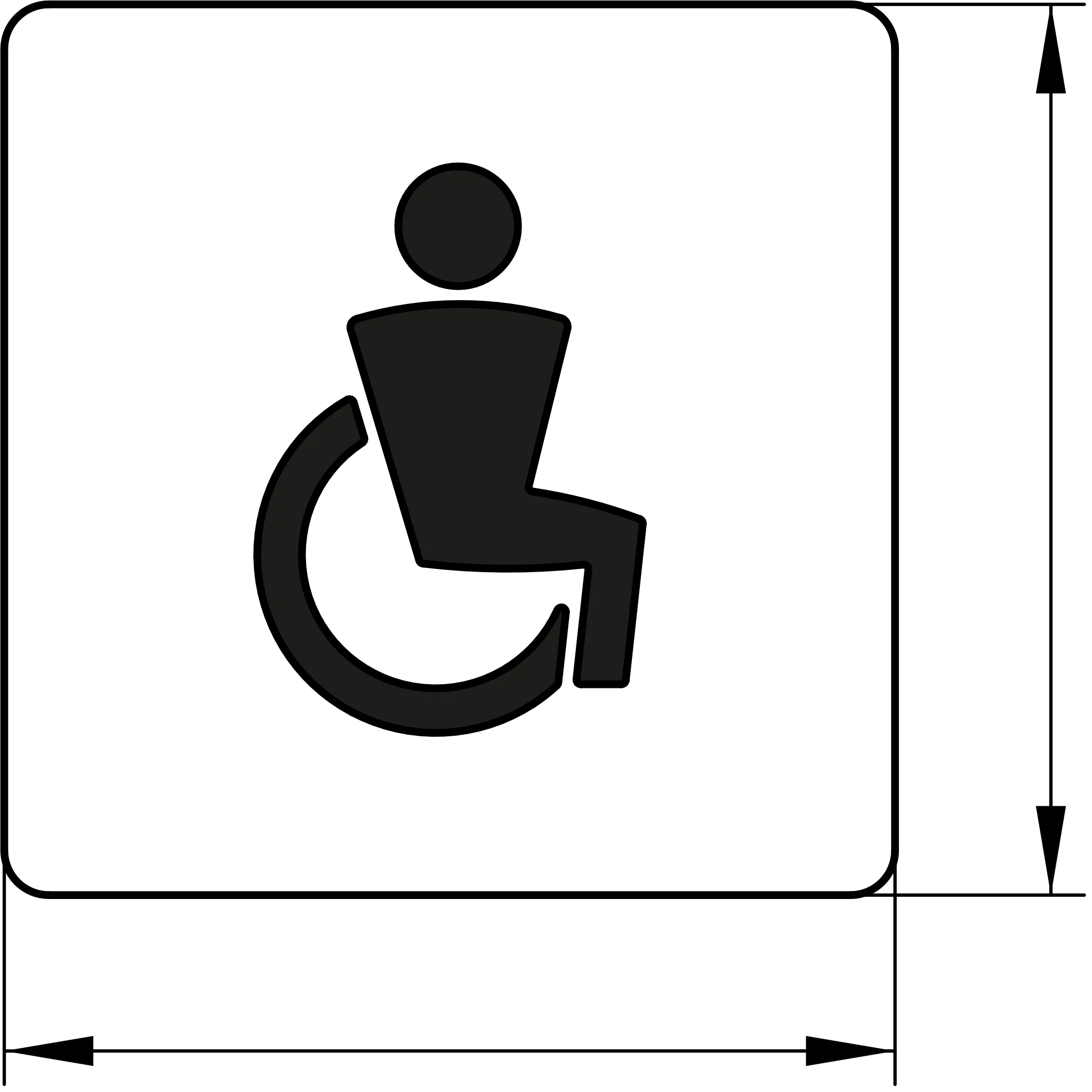 Plan 14968010000 Türschild Barrierefreies WC verchromt Plan 14968010000 Türschild Barrierefreies WC verchromt