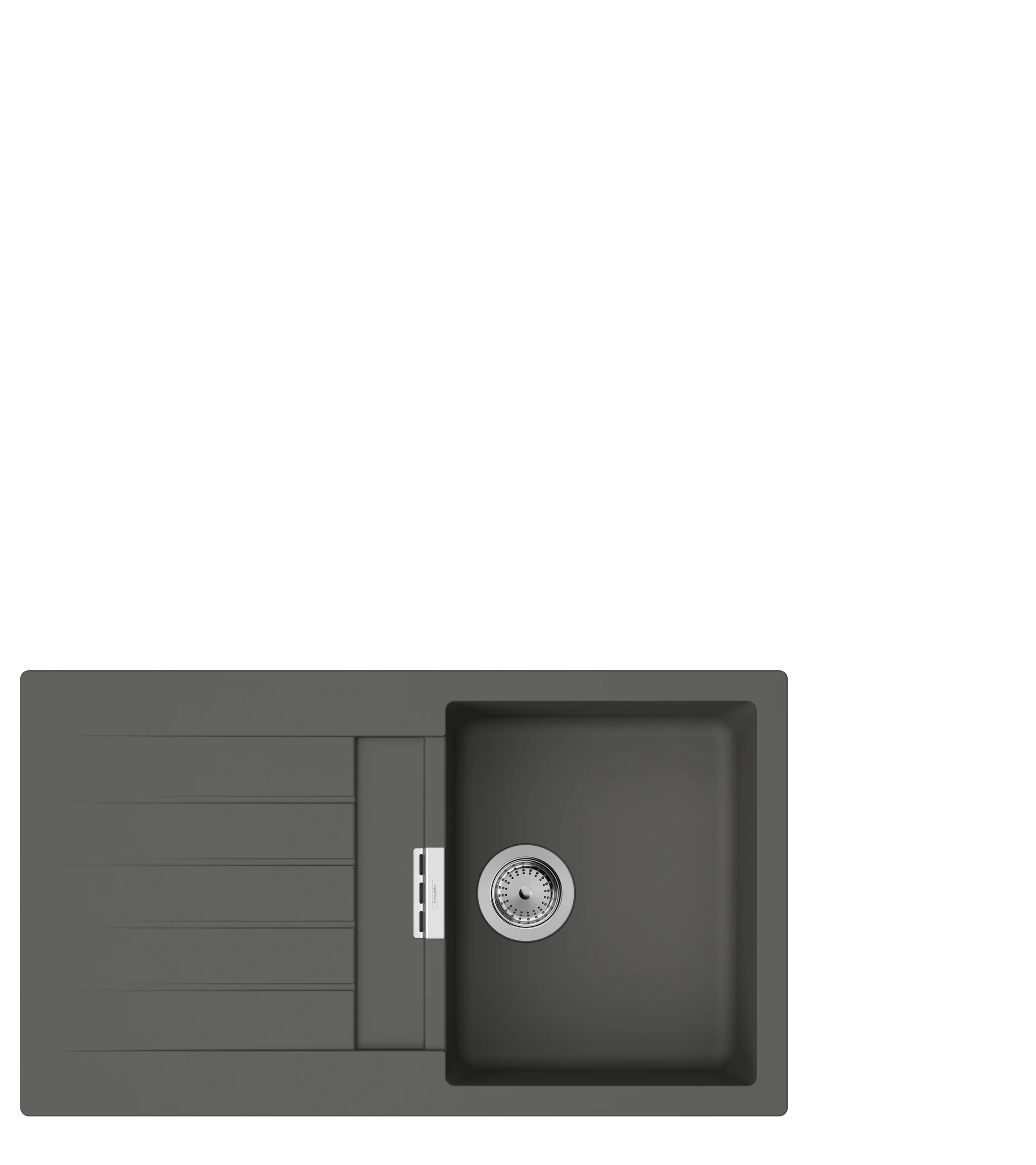 Hansgrohe S52 Einbauspüle SilicaTec Steingrau, 840 x 480 mm, reversibel, mit automatischer Ablaufgarnitur und Abtropffläche Hansgrohe S52 Einbauspüle SilicaTec Steingrau, 840 x 480 mm, reversibel, mit automatischer Ablaufgarnitur und Abtropffläche