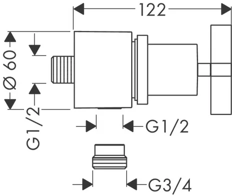 Fixfit Stop Wandabsperrventil Axor Citterio mit Kreuzgriffen chrom Fixfit Stop Wandabsperrventil Axor Citterio mit Kreuzgriffen chrom