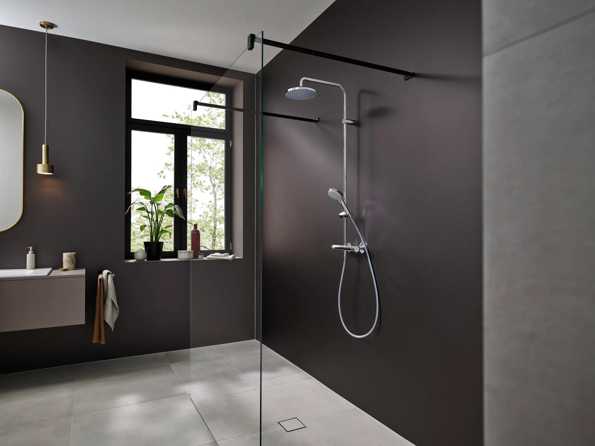 Showerpipe 200 1jet Vernis Blend EcoSmart chrom mit Brausethermostat