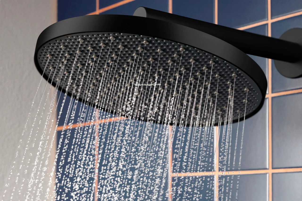 Hansgrohe Activera S Kopfbrause 240 mm, Rain Strahl, EcoSmart+, mattschwarz