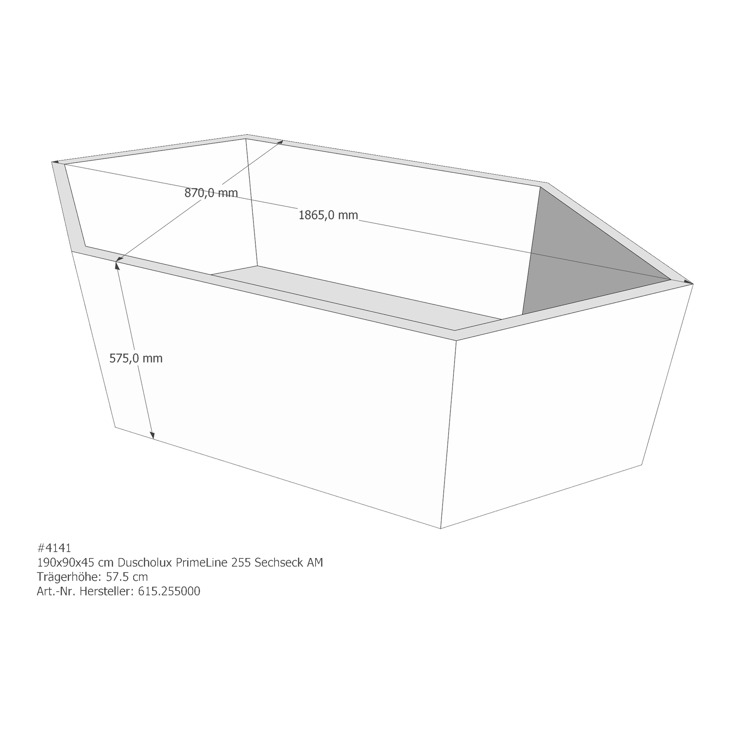 Badewannenträger für Duscholux PrimeLine 255 190 × 90 × 45 cm Badewannenträger für Duscholux PrimeLine 255 190 × 90 × 45 cm