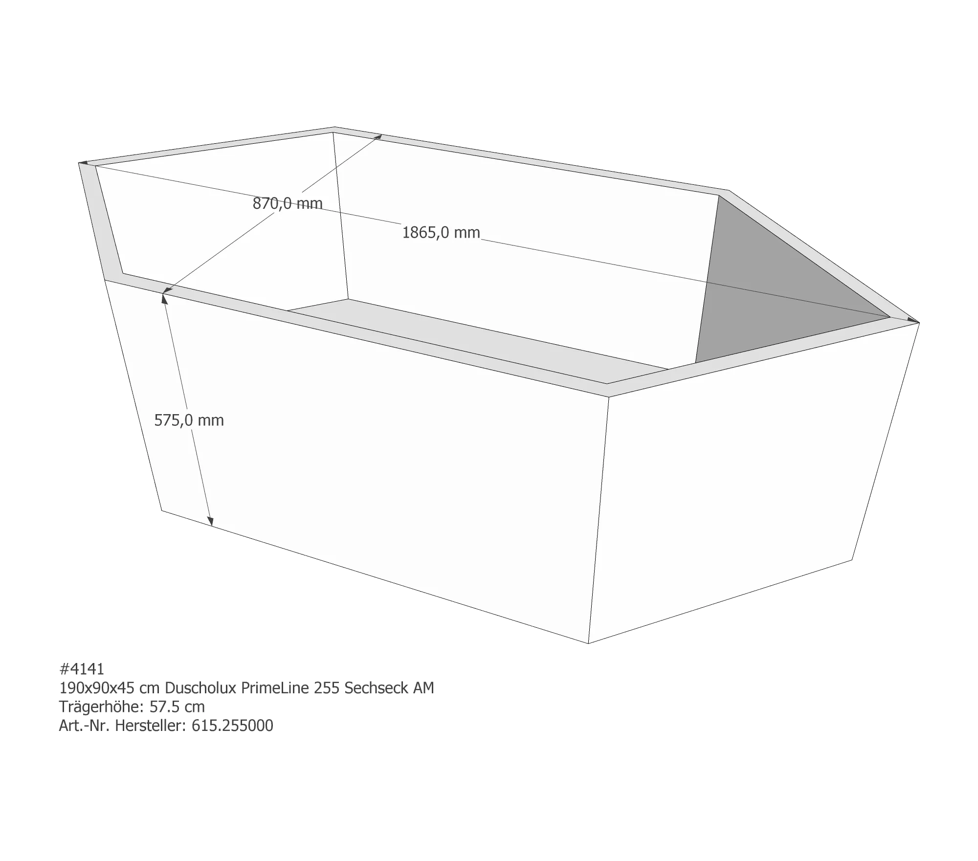 Badewannenträger für Duscholux PrimeLine 255 190 × 90 × 45 cm Badewannenträger für Duscholux PrimeLine 255 190 × 90 × 45 cm