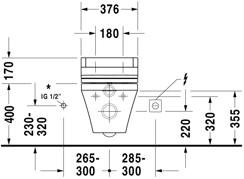 Wand-Tiefspül-WC „DuraStyle“ 37 × 34,5 × 62 cm in Weiß Hochglanz, Befestigung verdeckt, mit Spülrand Wand-Tiefspül-WC „DuraStyle“ 37 × 34,5 × 62 cm in Weiß Hochglanz, Befestigung verdeckt, mit Spülrand