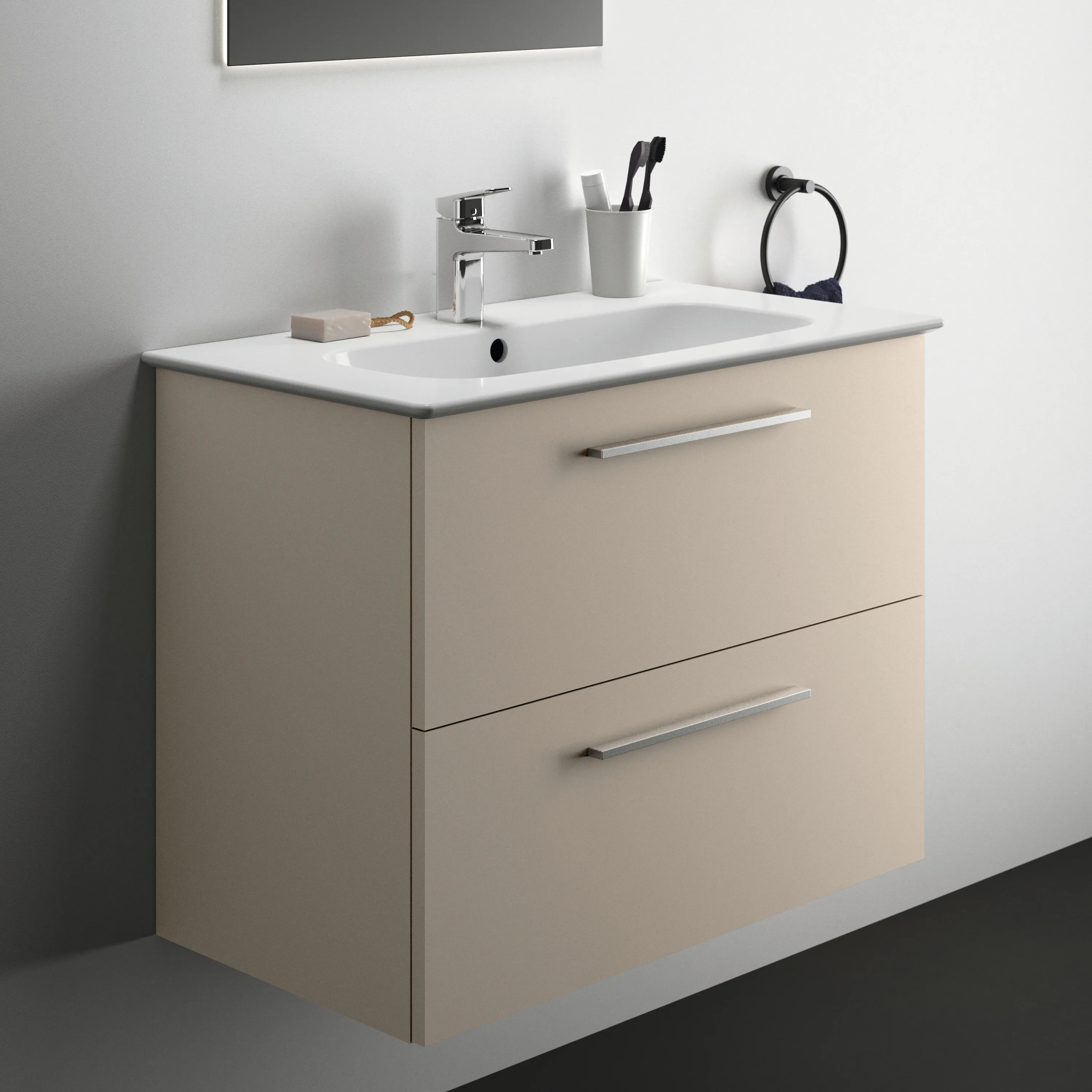 Waschbecken „i.life A“ 84 × 46 × 15,5 cm, Hahnlochposition mittig Waschbecken „i.life A“ 84 × 46 × 15,5 cm, Hahnlochposition mittig