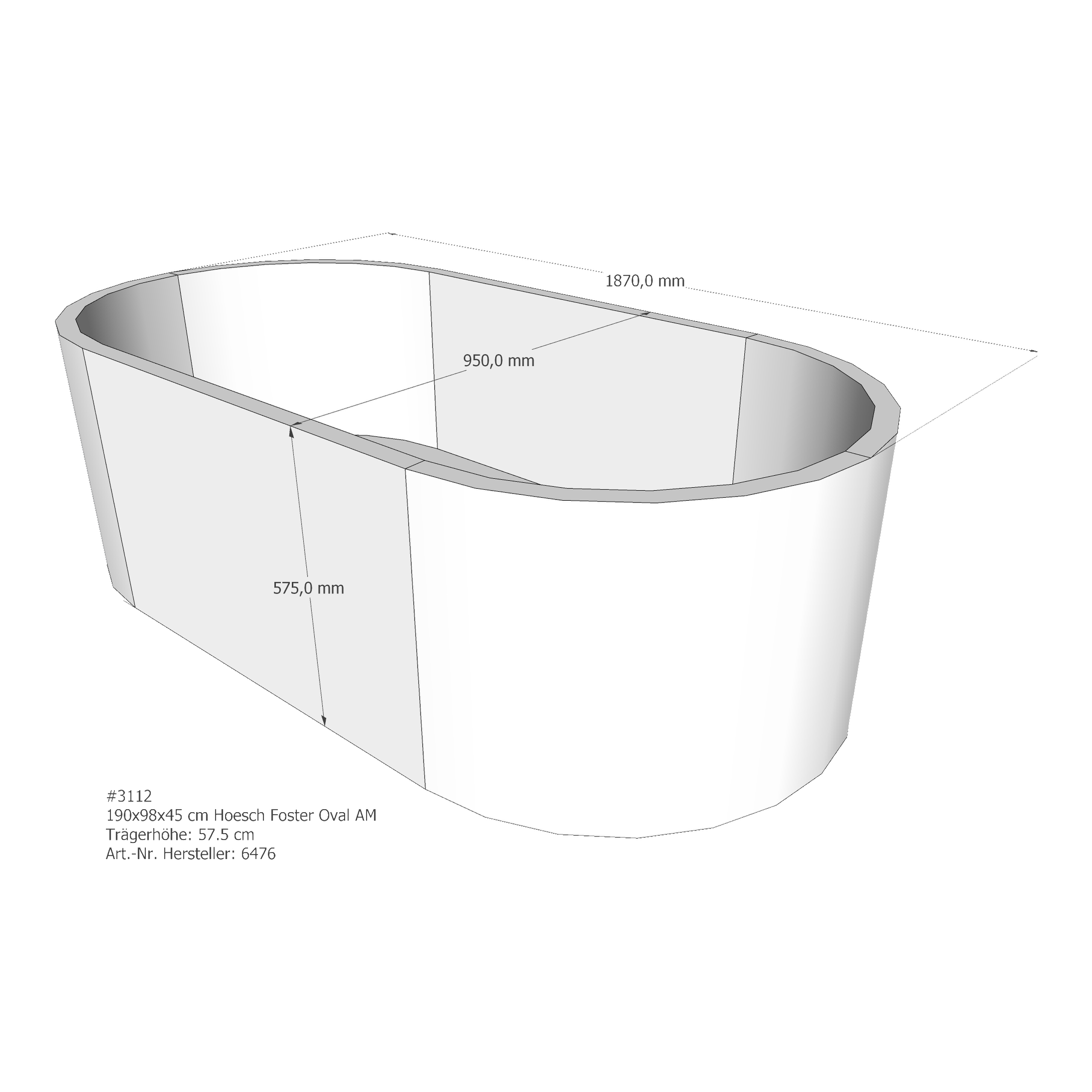 Badewannenträger für Hoesch Foster 1900×980 190 × 98 × 45 cm Badewannenträger für Hoesch Foster 1900×980 190 × 98 × 45 cm