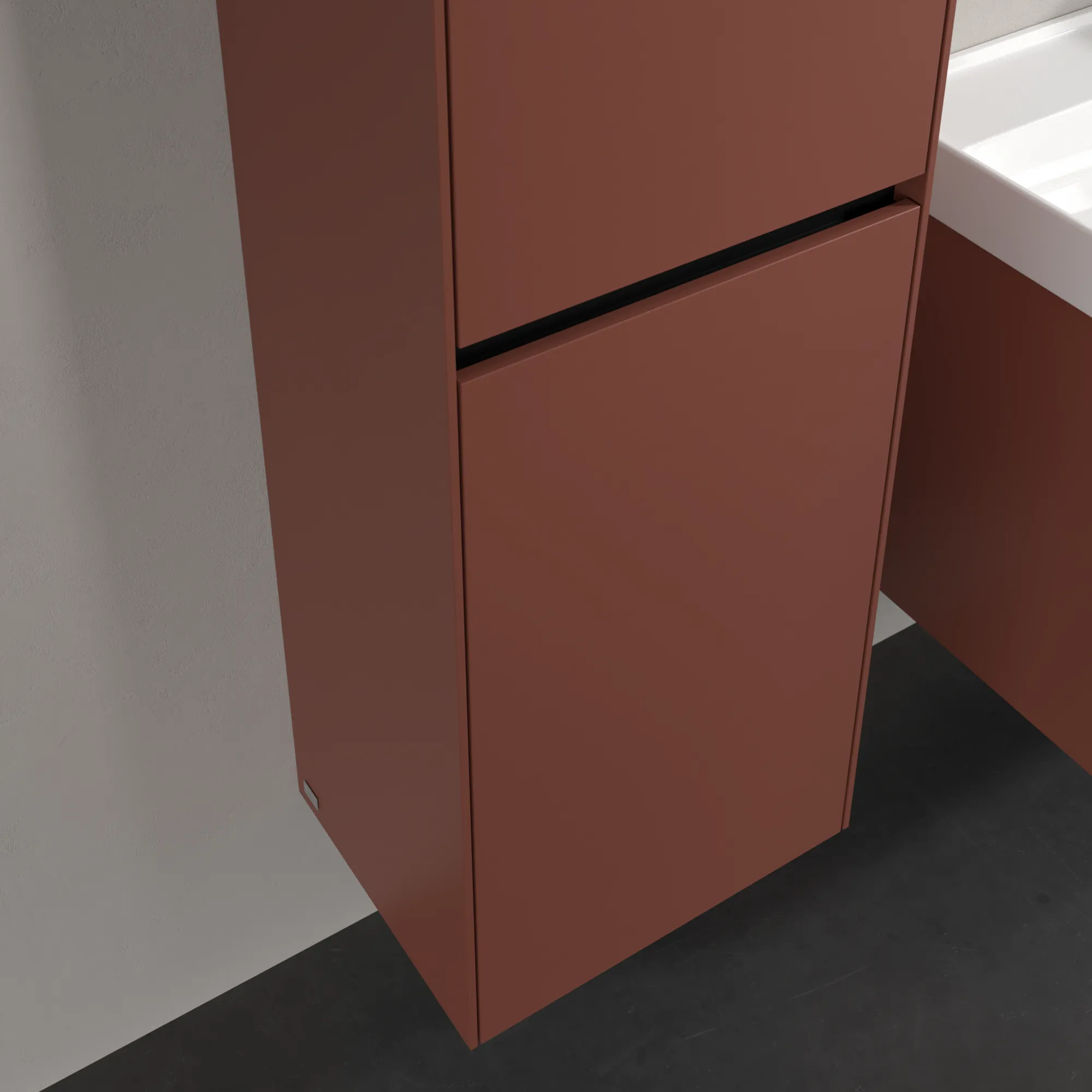Villeroy & Boch Hochschrank mit Wäschekorb „Collaro“ 45,4 × 153,8 × 34,9 cm ohne Beleuchtung, Anschlag links, 1 Tür